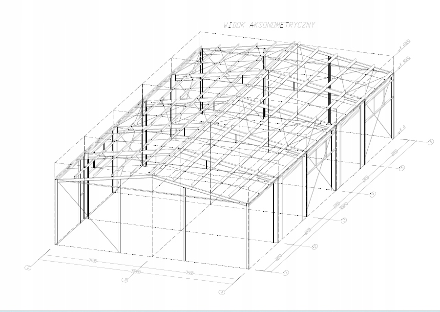 Projekt Hali Stalowej 15 x 30 x 5