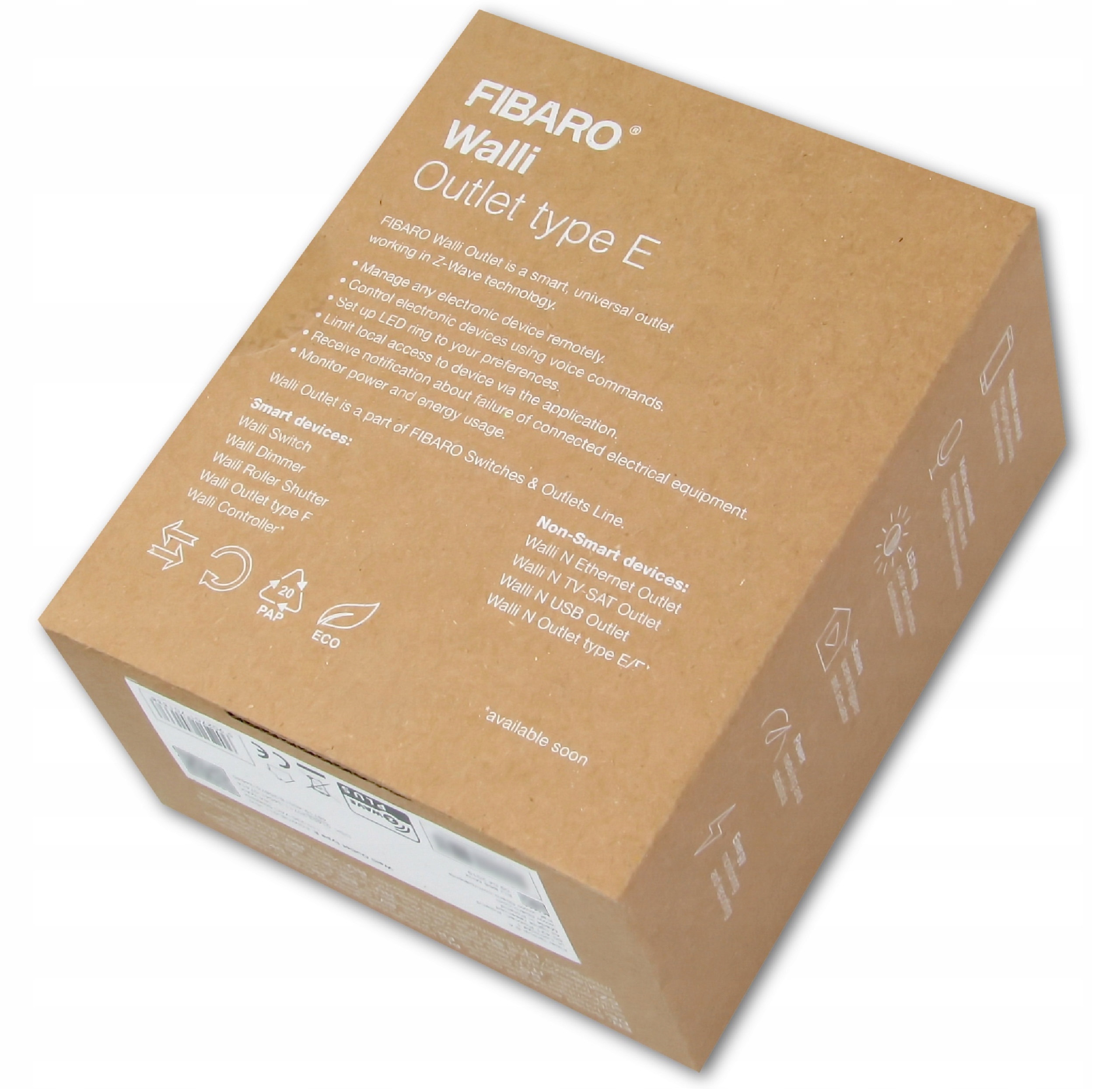 Fibaro Walli Outlet Type E Gniazdko Z-Wave Plus FV Zasilanie sieciowe