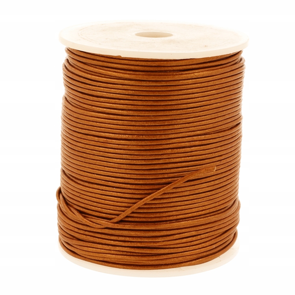 Řemínek Kůže průměr 1,5mm Měděný 25 metrů