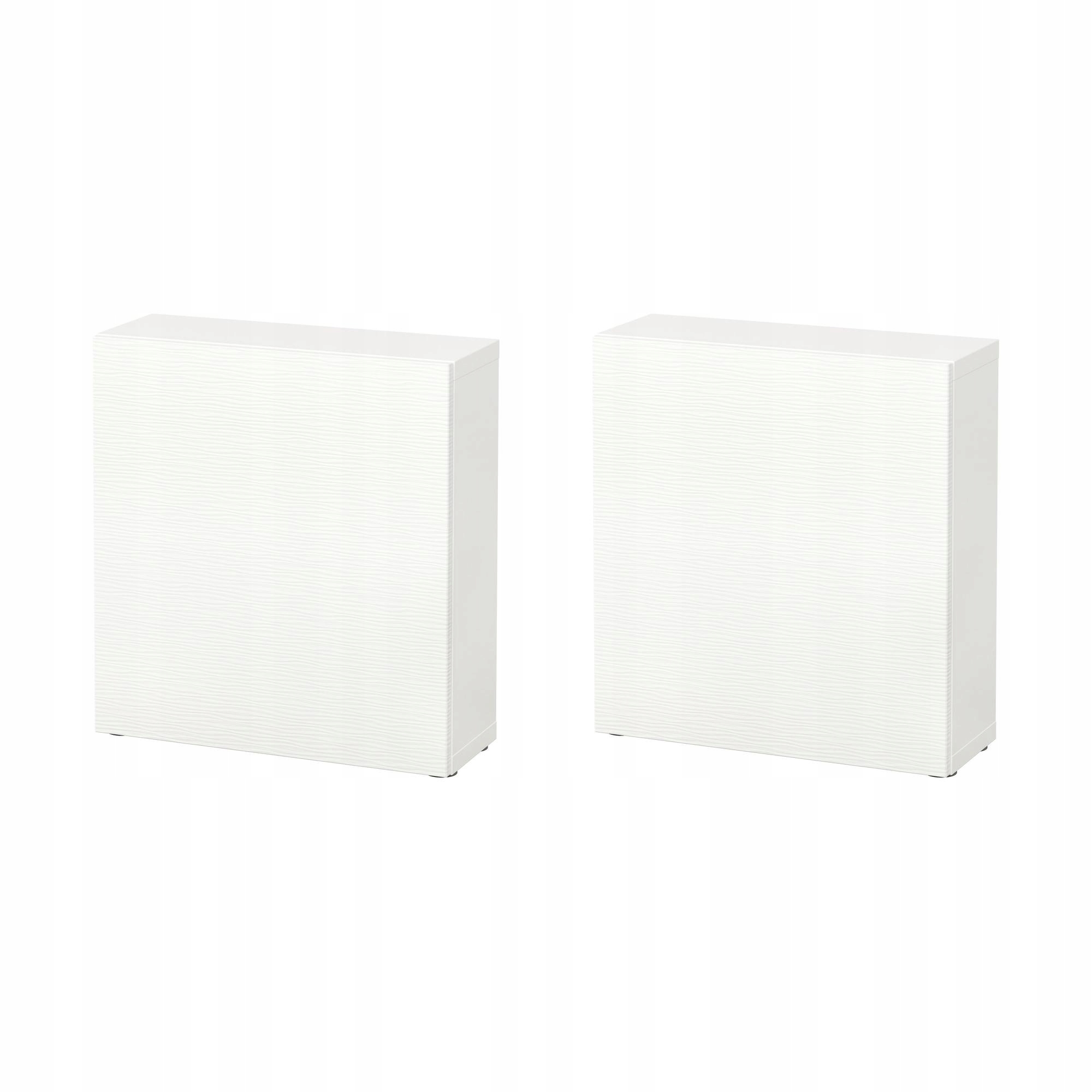 2 szt. Besta Szafka z drzwiczkami biały 60x22x64 cm Laxviken