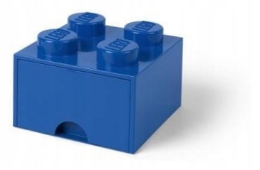 Lego(r) pojemnik klocek z szufladą czwórka niebieski