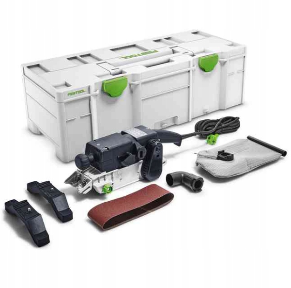 Szlifierka taśmowa Festool BS 75 E-Plus w kolorze czarno-białym