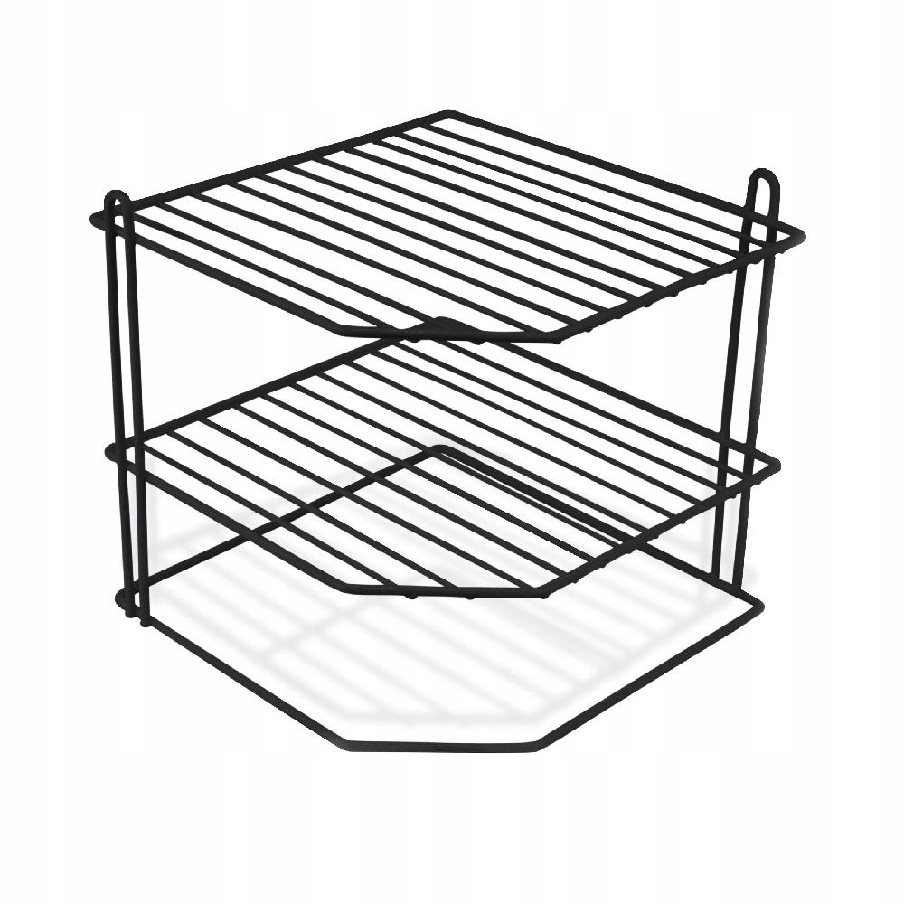 

Półka kuchenna narożna czarna organizer metal 22cm