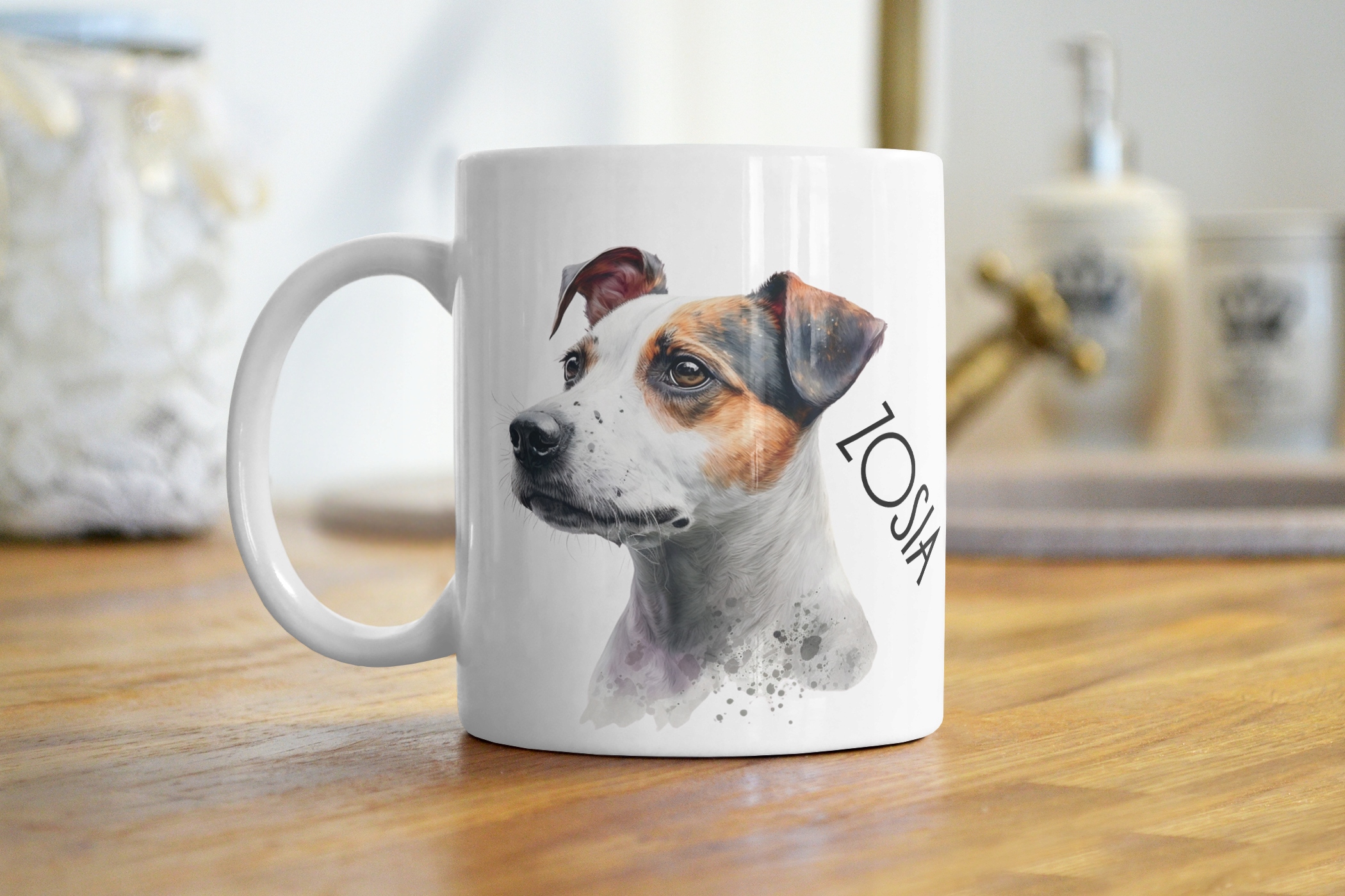 ZESTAW KUBEK PODUSZKA JACK RUSSELL JRT Z IMIENIEM Szerokość produktu 38 cm