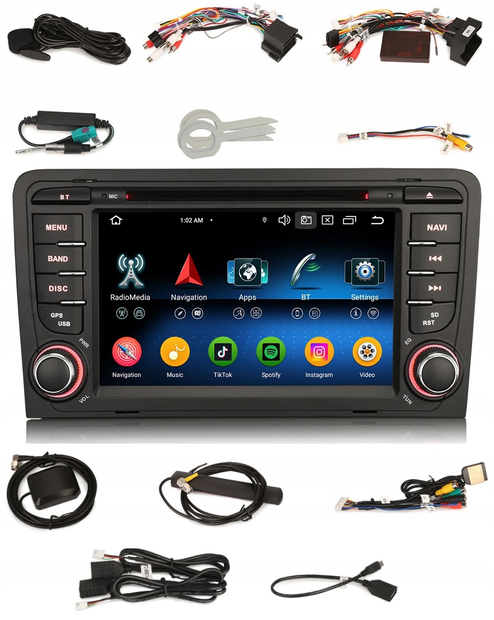 Rádio 2DIN Navigácia Android Audi A3 8P 4/64 Gb Dsp Carplay Lte CD DVD
