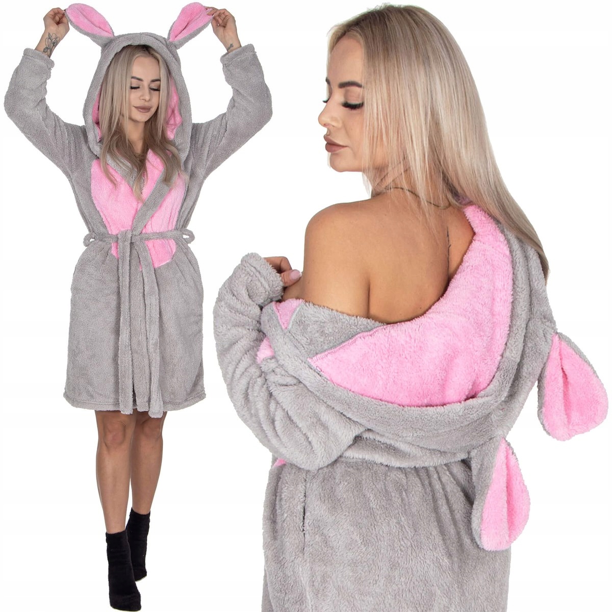 Dámský Teplý Župan S Kapucí vel. L/XL Se Zavazováním V Pase, Silný, Dlouhý, Měkký