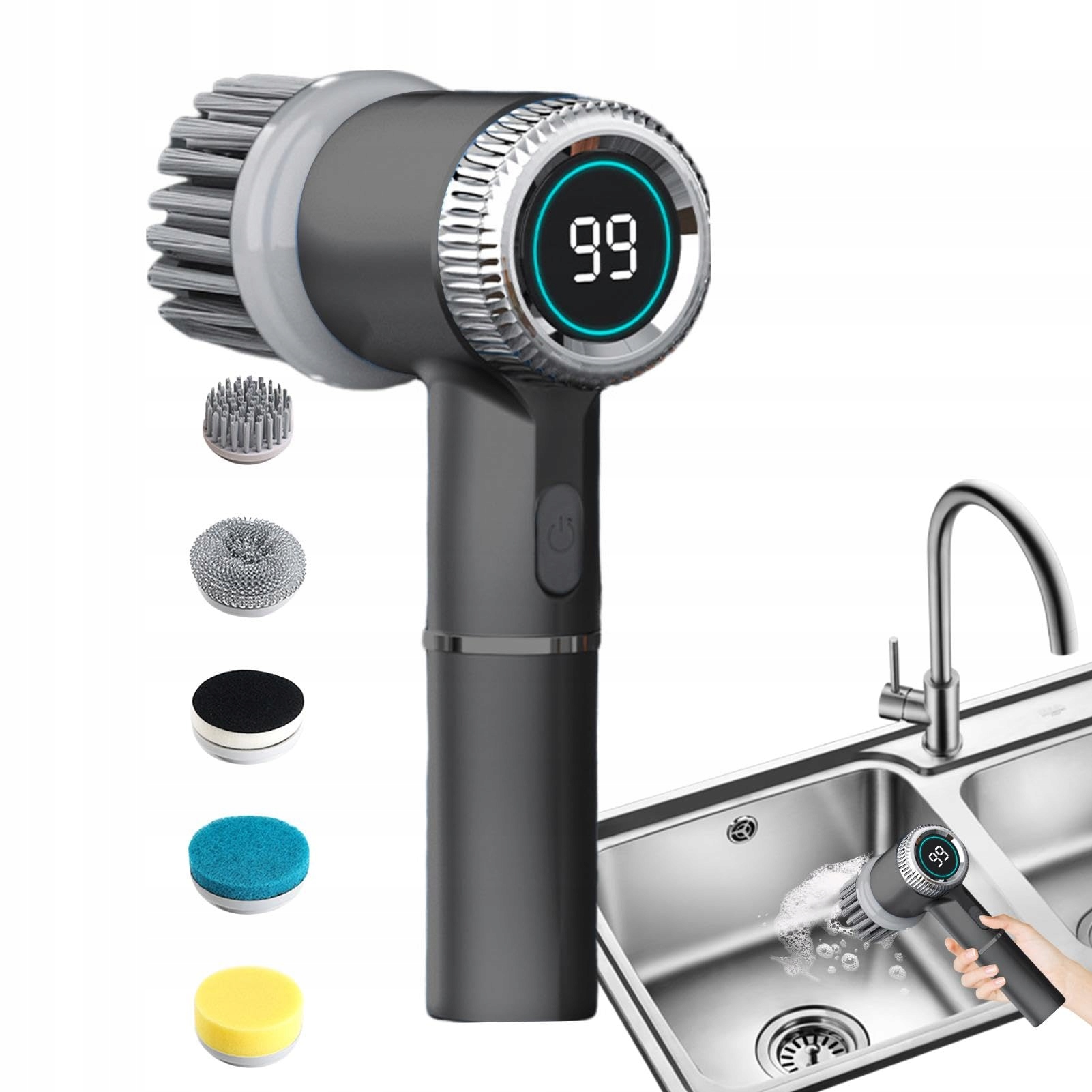 Levně 5V1 Elektrický Čisticí Kartáč Pro Koupelnu, Podlahy, Spáry, Bazén