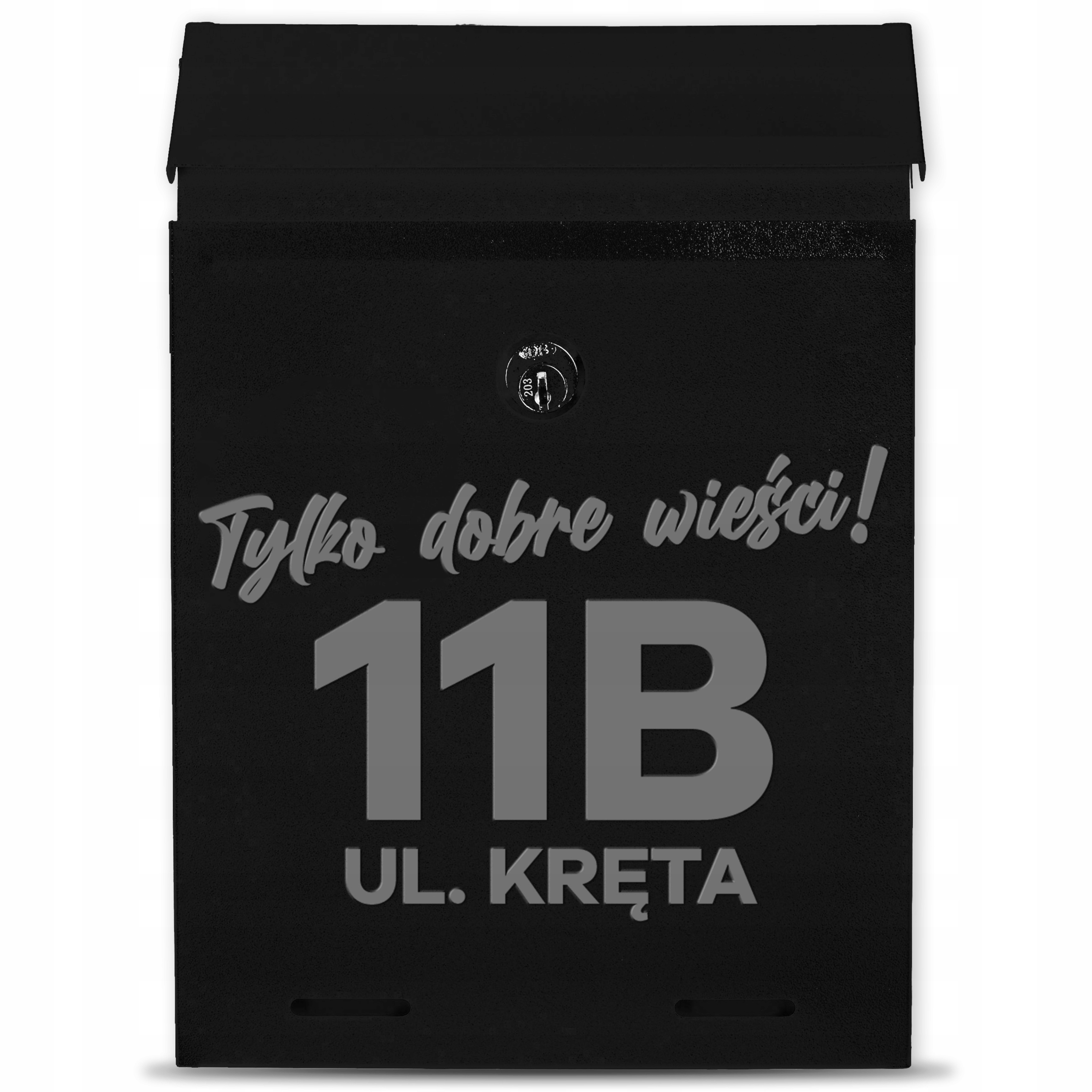 Poštovní Schránka Na Dopisy C5 Černá Kovová, Personalizované Gravírování, Adresa