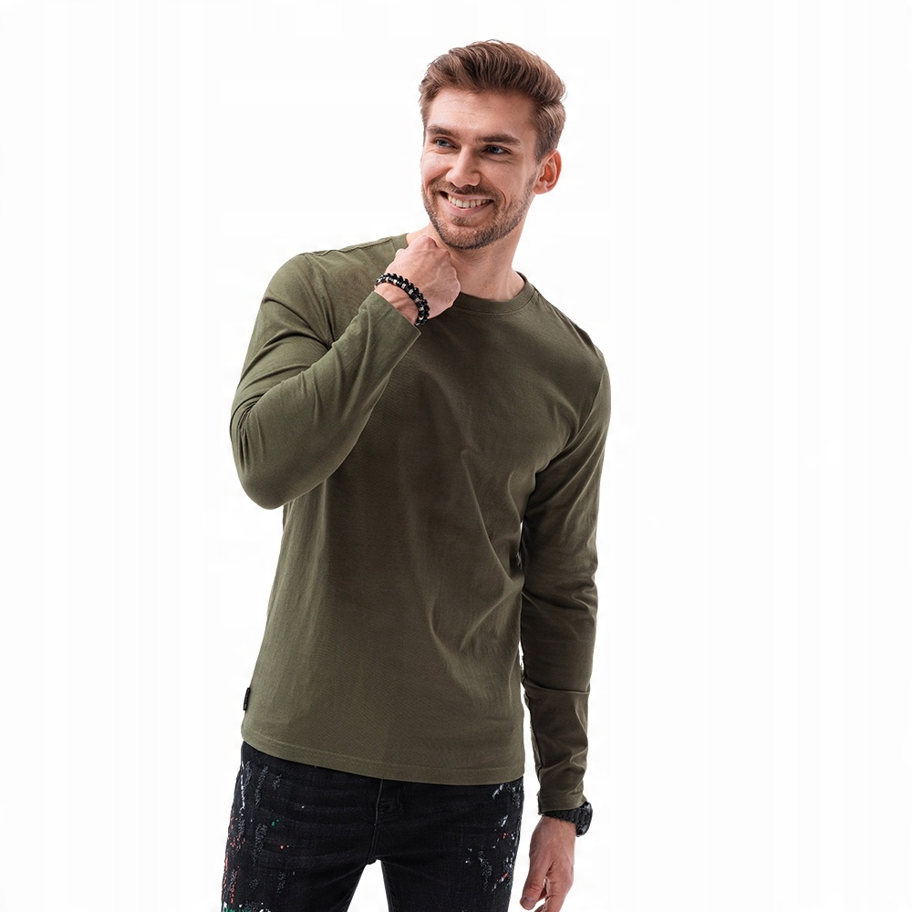 

Longsleeve męski basic L138 ciemnooliwkowy L
