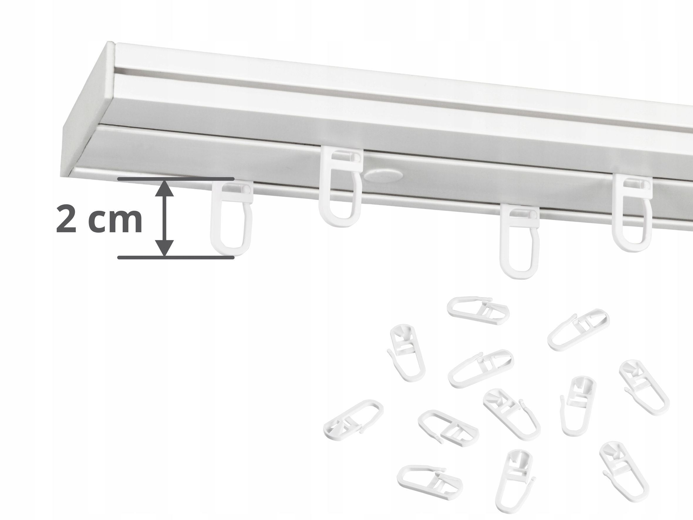 SZYNA SUFITOWA BOJANEK PCV II-torowa osłona 450cm Kolor biały
