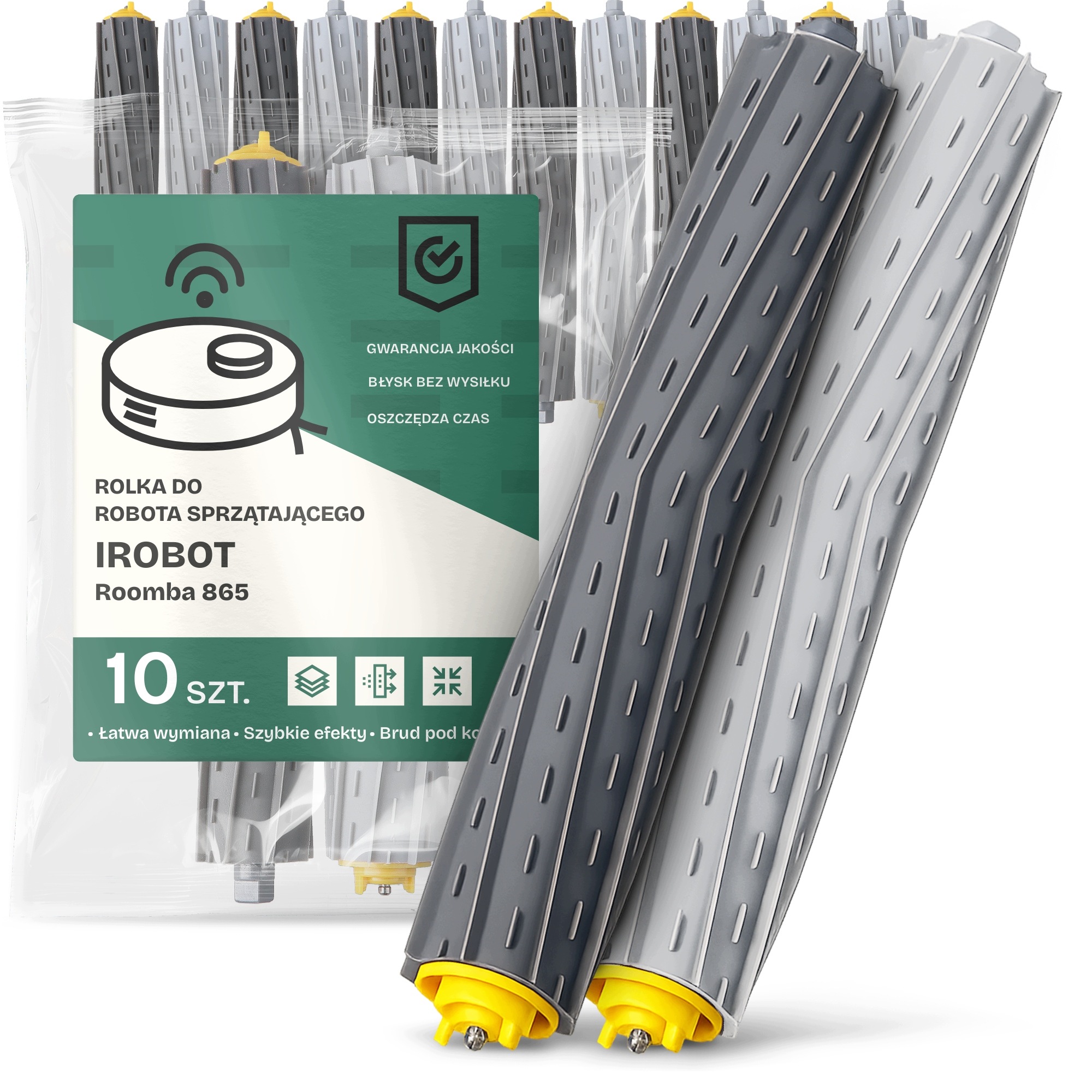 10 x Gumové Rolky pro Robotický Vysavač iRobot Roomba 865 Komplet Set