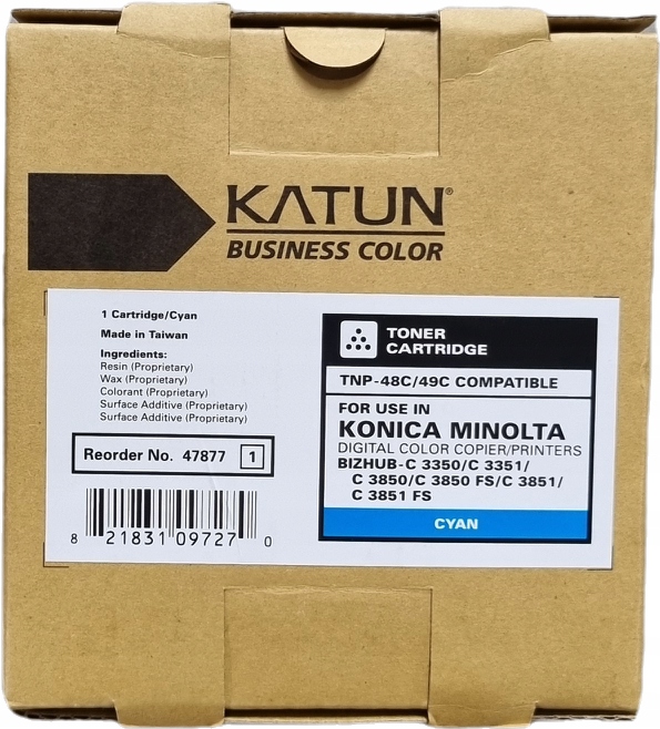 Toner Katun TNP48C TNP49C 47877 pro Konica Minolta bizhub C3350 C3850 C3850FS
