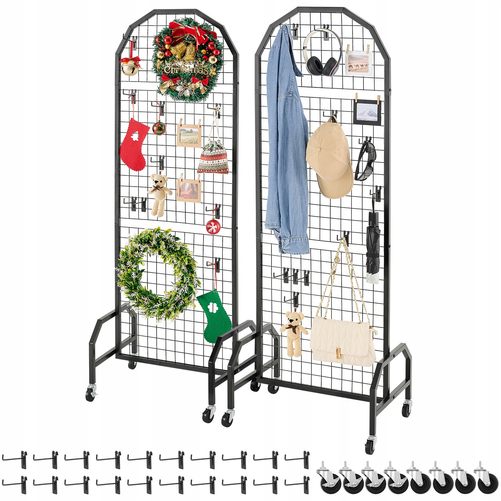 Prémiové Stenové Panely Vevor Grid 60X164 CM 2 Ks, Stojan Na Vystavenie, Silný