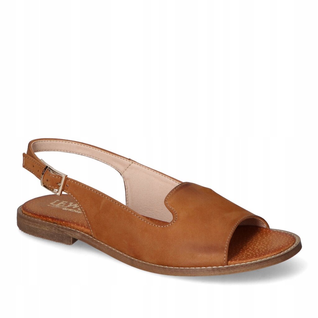 Dámské kožené sandály Lewski Camel přetíratelné 36
