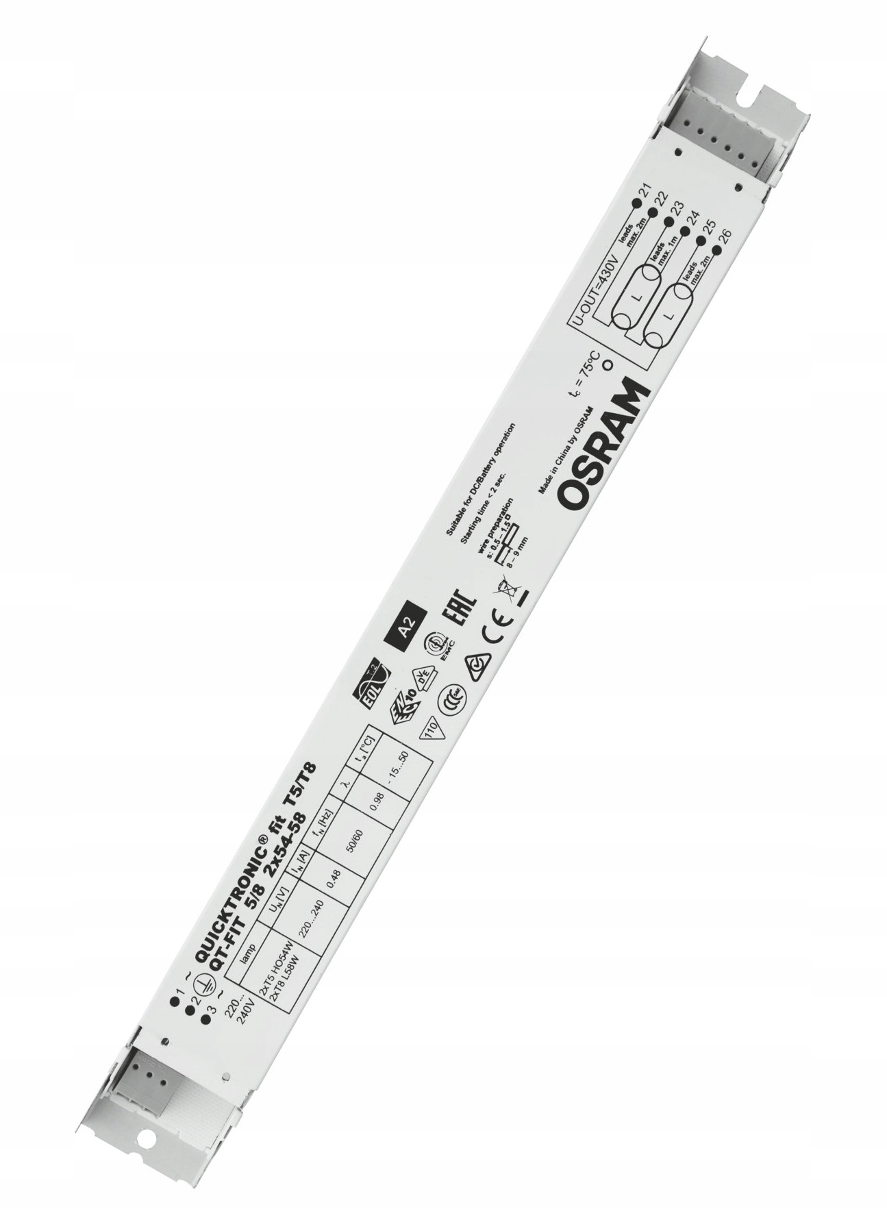 

Statecznik elektroniczny do świetlówek 2 x 54 -58W