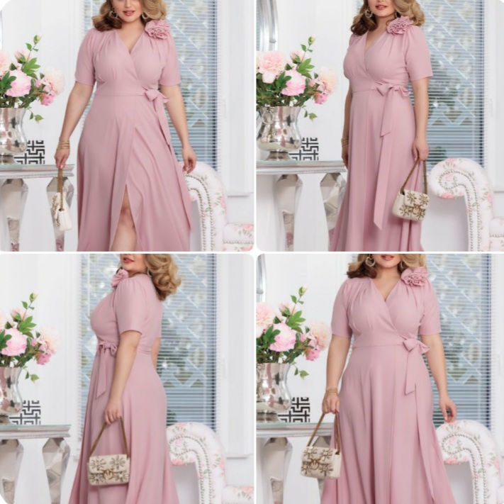 Šaty Maxi Rosa Světle Růžová Elizabeth Collection vel 46