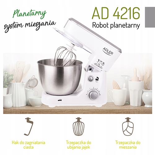 Robot Planetarny AD 4216 1000W – Mieszaj, Ubijaj, Zagniataj z Precyzją!