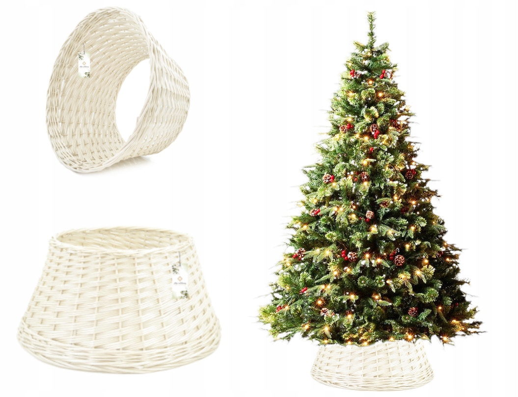 Proutěný obal na stojan pod vánoční stromeček Koš pod vánoční stromeček Fi 45 cm