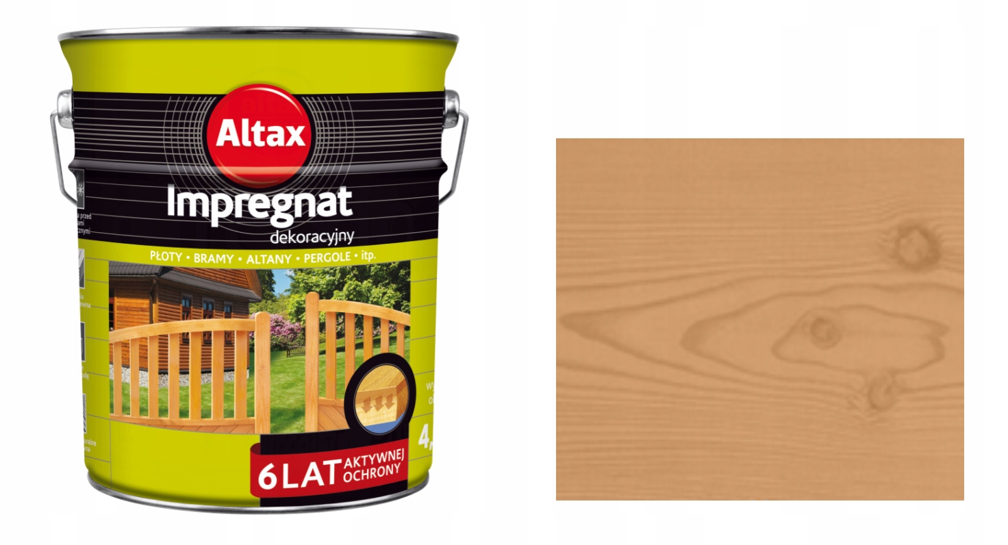 Altax Impregnat Dekoracyjny Do Drewna 4,5L Dąb rozpuszczalnikowy 6 Lat