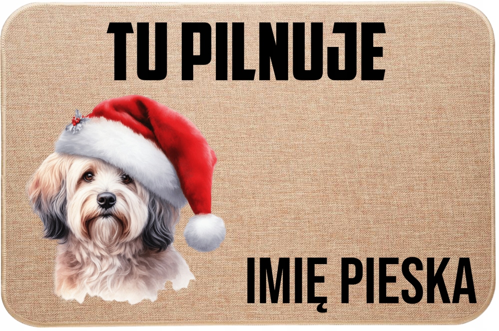 Lněná Vstupní Stěračka Tu Hlídá Jméno Špic Havanský