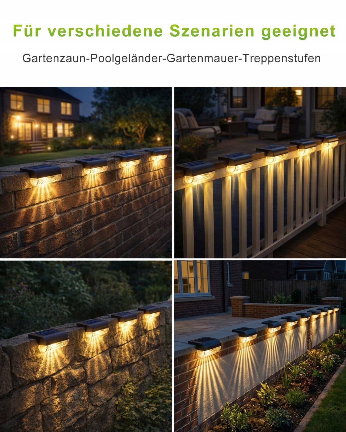 Solarlampy Ogrodowe Solarne LED Na Płot Taras Schody 6 Szt ADALYROMA — miniatura 6