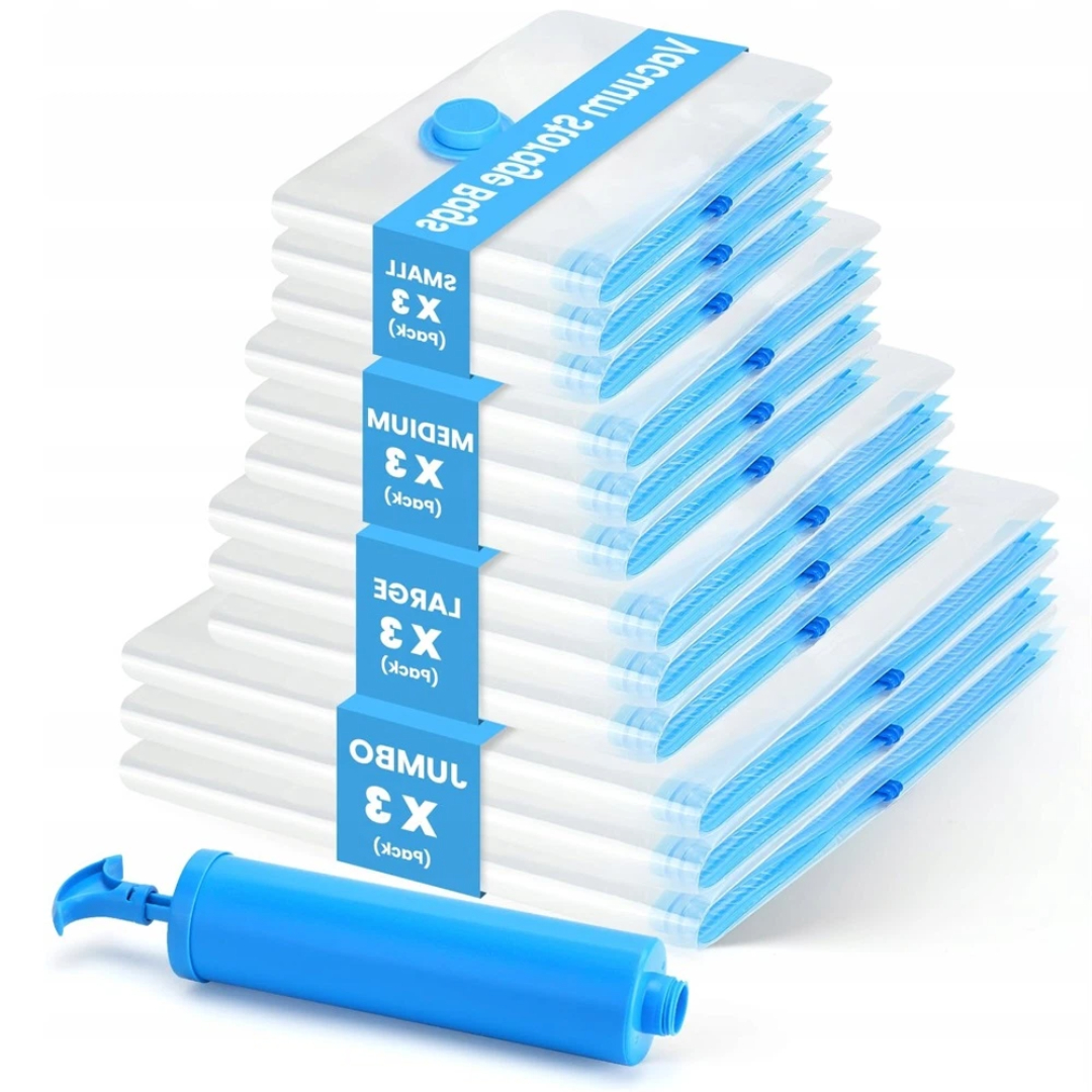 Levně Vakuové Pytle Na Oblečení Povlečení Tašky, Sada 12 Kusů