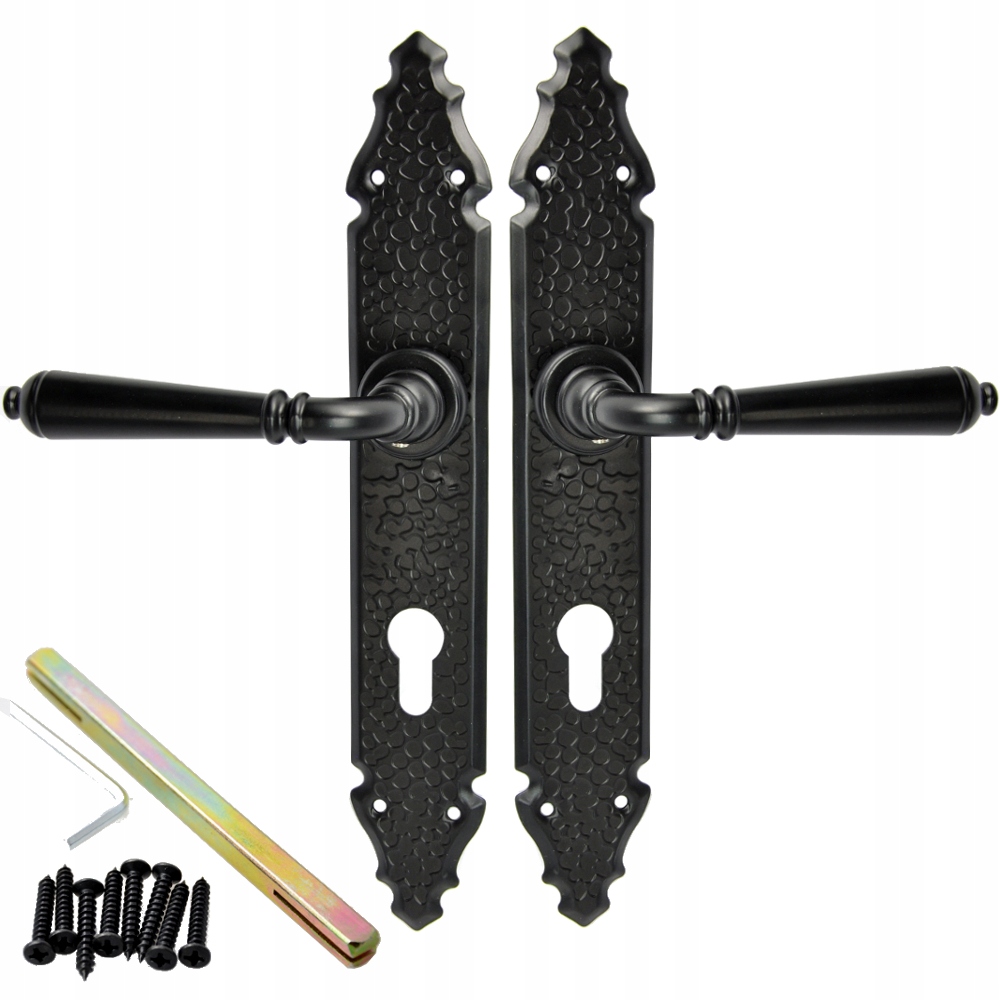 KLAMKA DRZWIOWA CZARNA LOFT RETRO KUTA DO BRAMY Kod producenta ADA