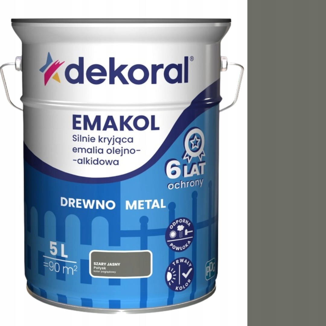 Dekoral Smalt Emakol Strong 5 L Šedý Světlý Lesk