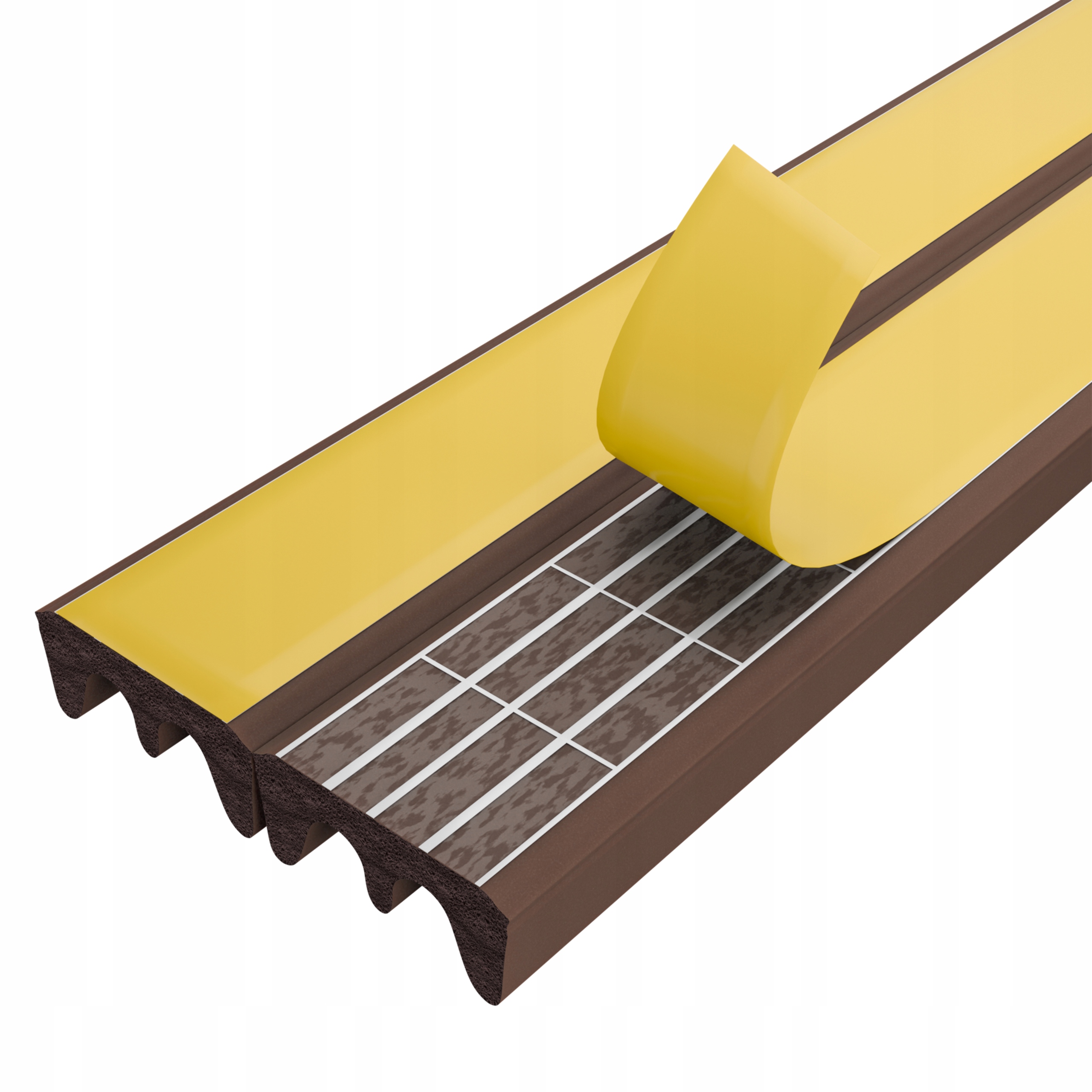 Samolepicí odhlučňovací těsnění pro okna dveří 9x4 mm E Hnědá 150 m