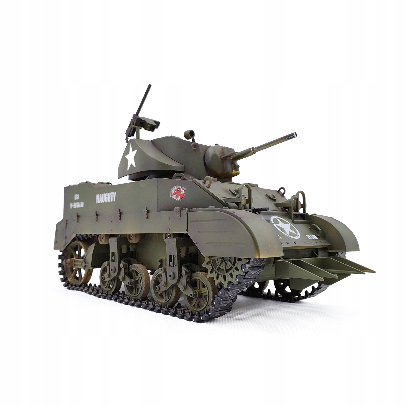Duży Czołg RC U.S. Stuart M5A1 - Model Militarny, Zdalnie Sterowany
