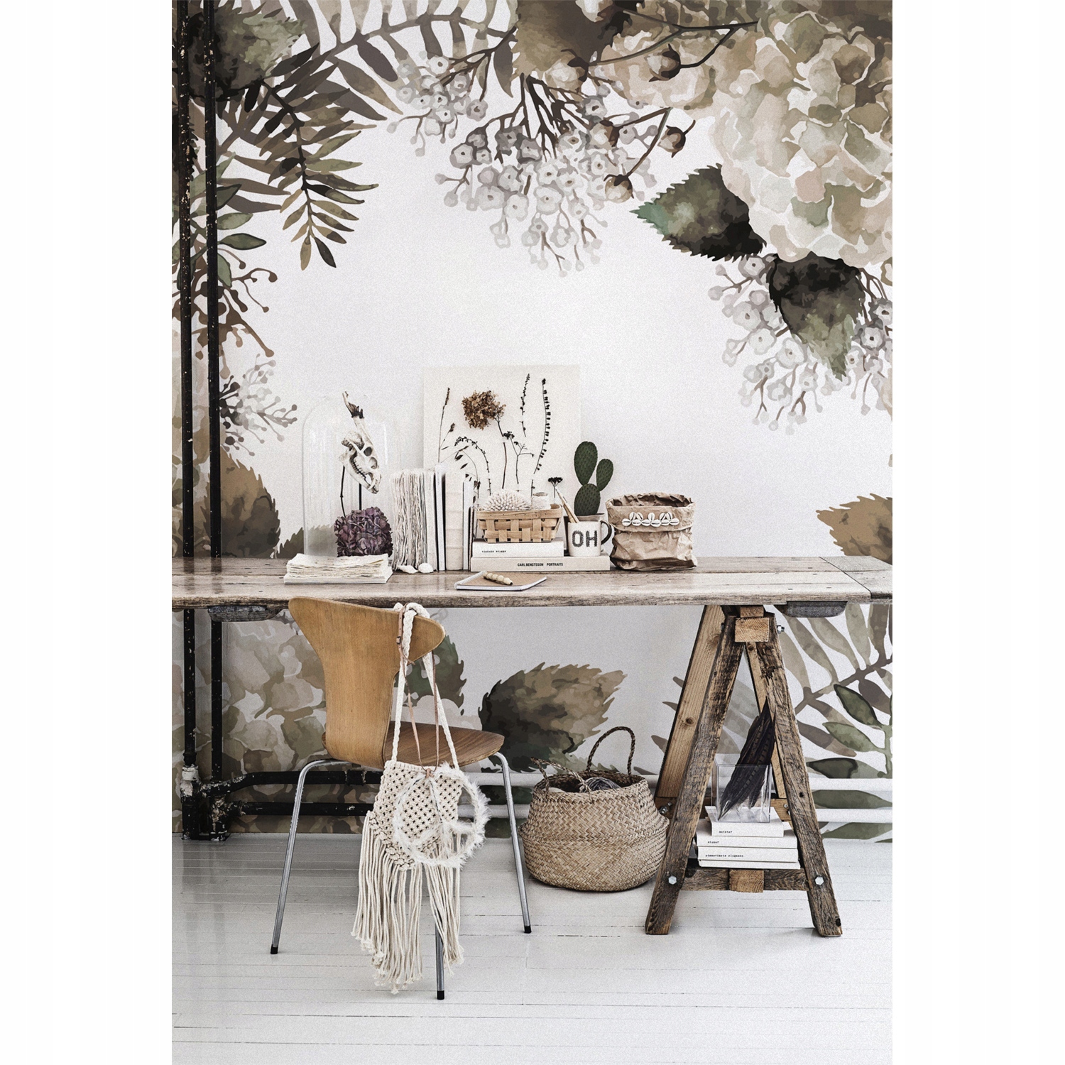 

Fototapeta Kwiaty hortensji liście vintage 152x104