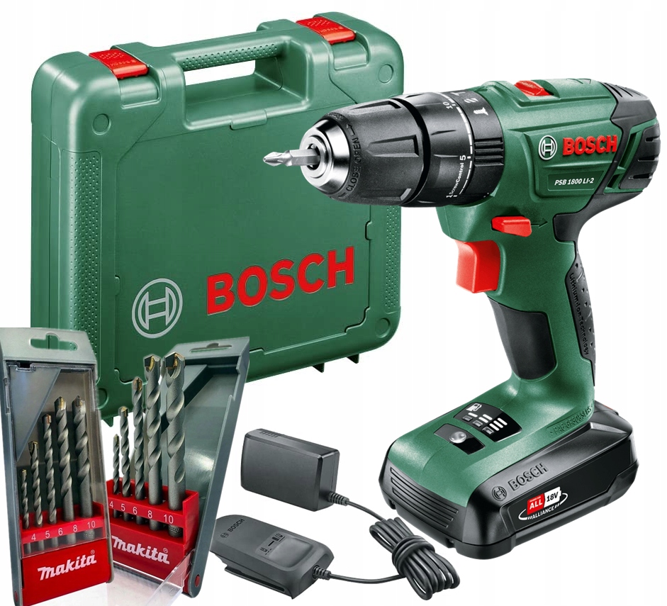 

Bosch Psb 1800 LI-2 Wkrętarka +walizka Aku Wiertła