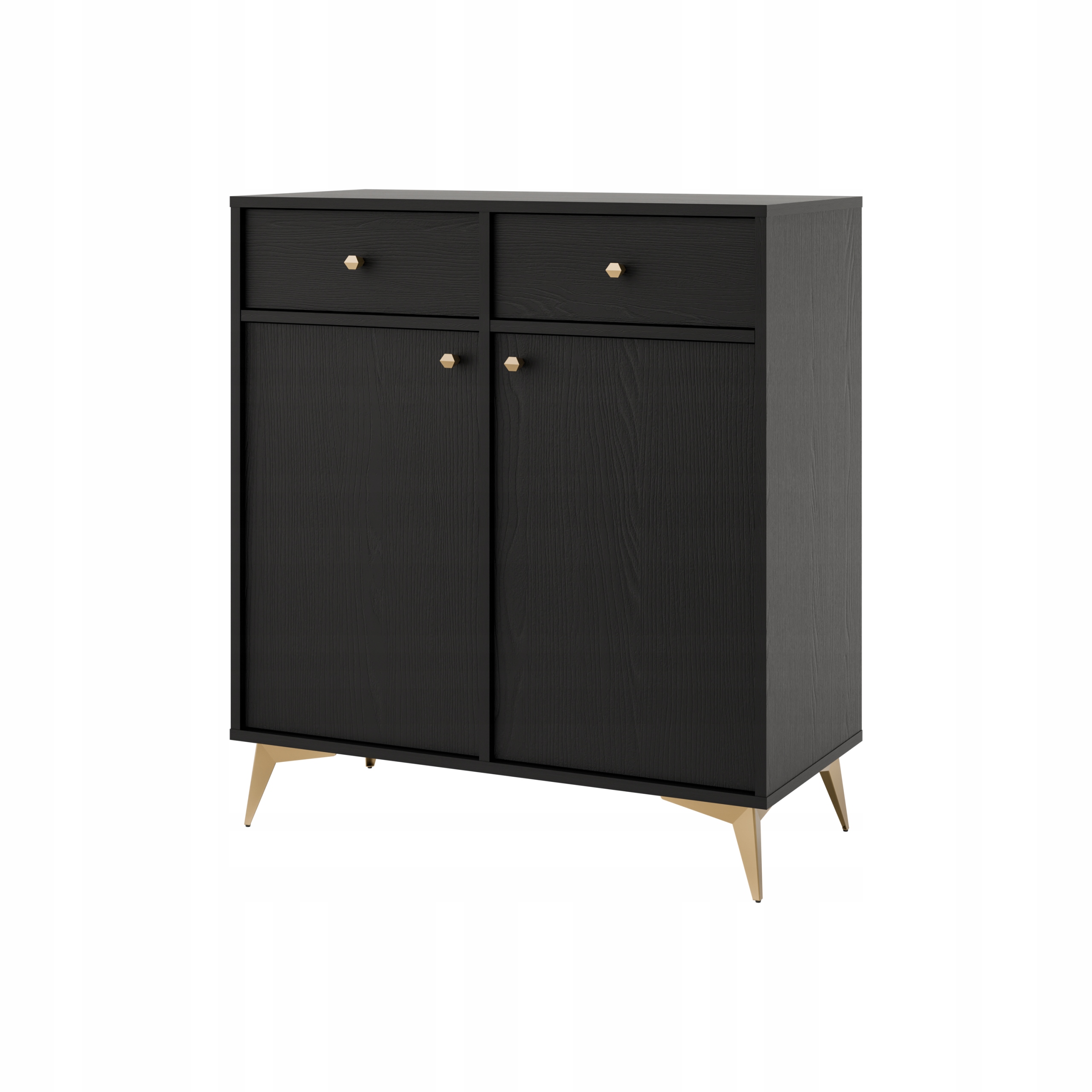 Komoda Torino 84 cm do obývacího pokoje Ložnice 2 zásuvky 2 Dvířka Grafit