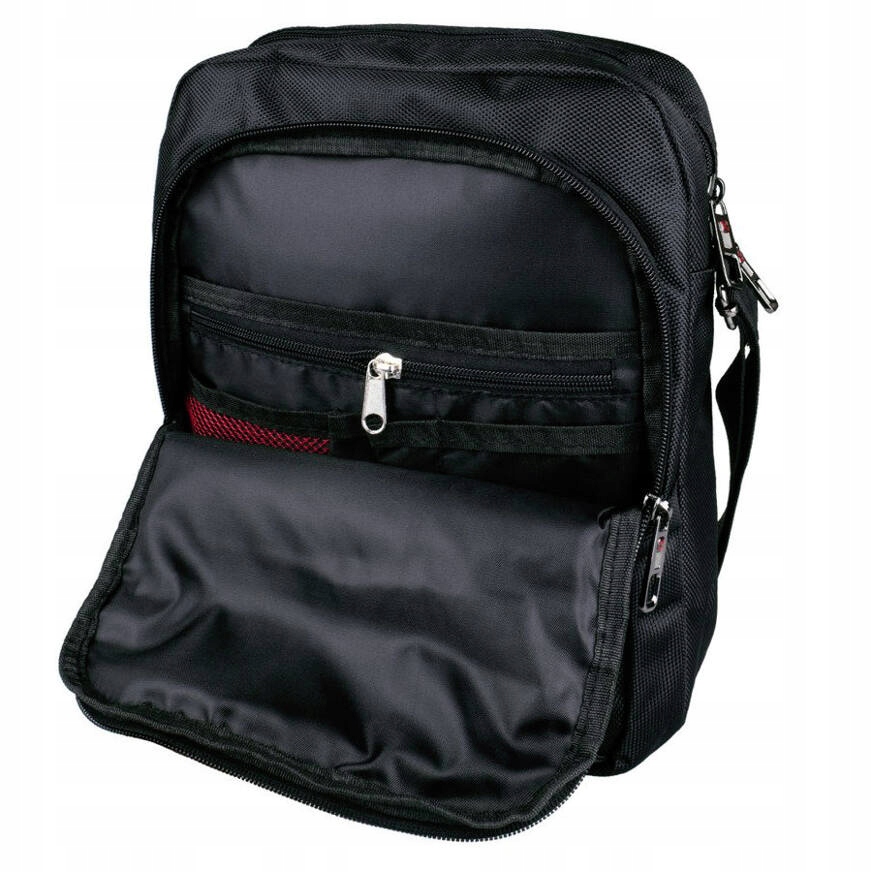 DERNIER WYGODNA TORBA NA RAMIĘ CZARNA TYPU RAPORTÓWKA NA CO DZIEŃ Wysokość 31 cm