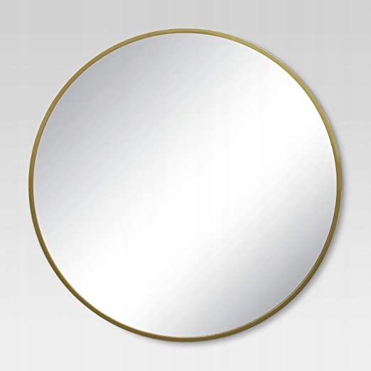 Podkrovné okrúhle nástenné zrkadlo v zlatom ráme 70 cm od Galakor