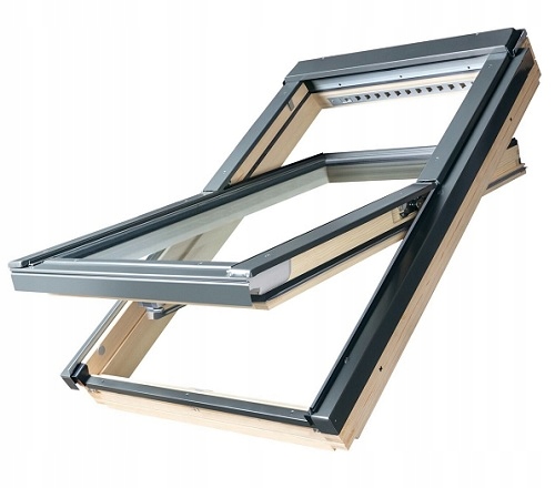 Okno dachowe 3 szybowe Fakro Ftp-v/an U4 78x160 Ral 7016 Antracyt