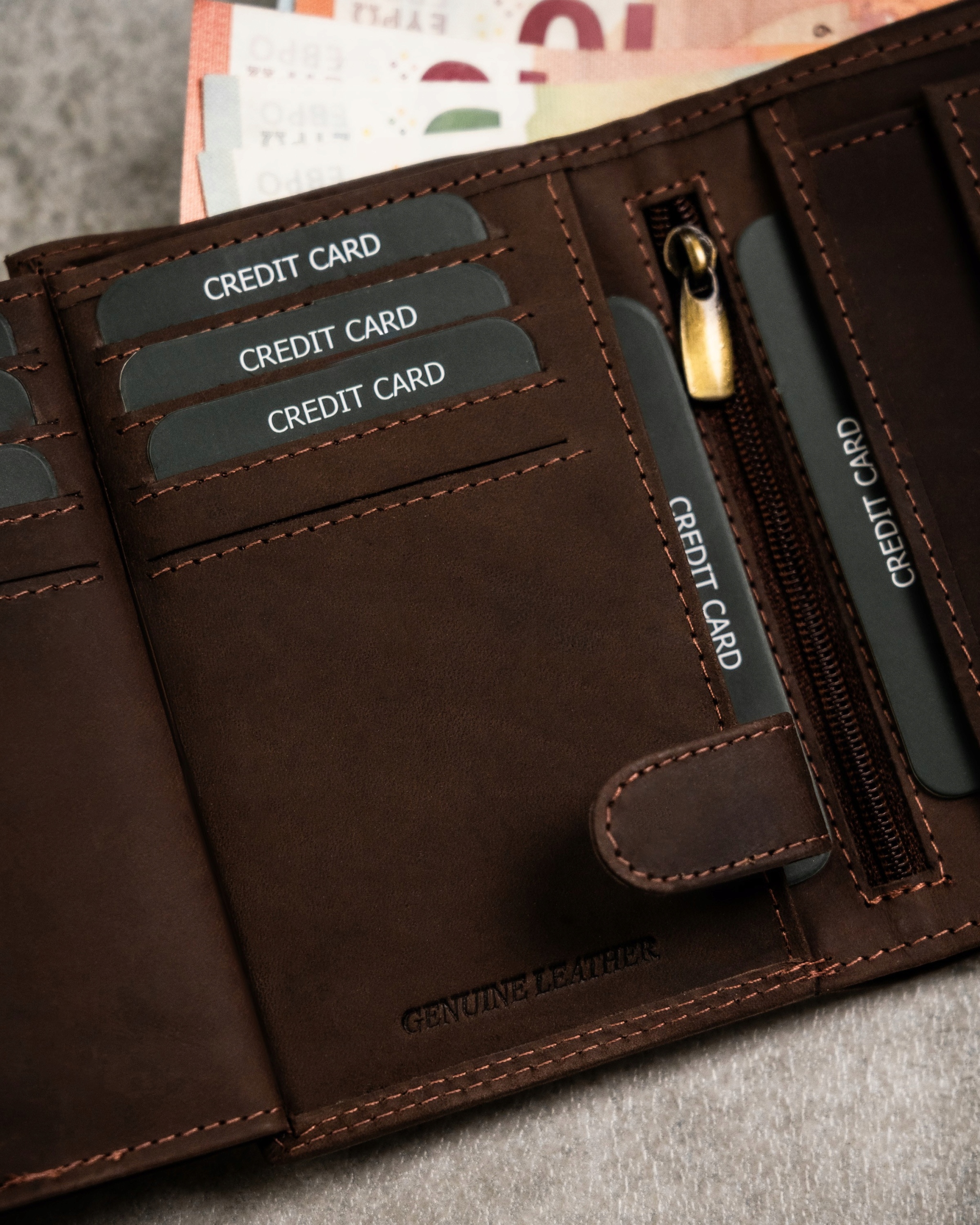 Modny portfel męski nubuk ochrona kart Always Wild Wielkość duży