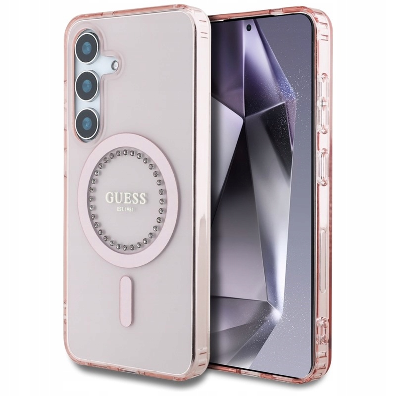 Guess Rhinestones Printed Classic Logo MagSafe Pouzdro pro Samsung Galaxy S25