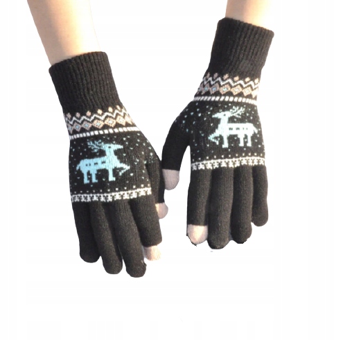 DZIECIĘCE ZIMOWE RĘKAWICZKI RENIFER 7-12 L 1