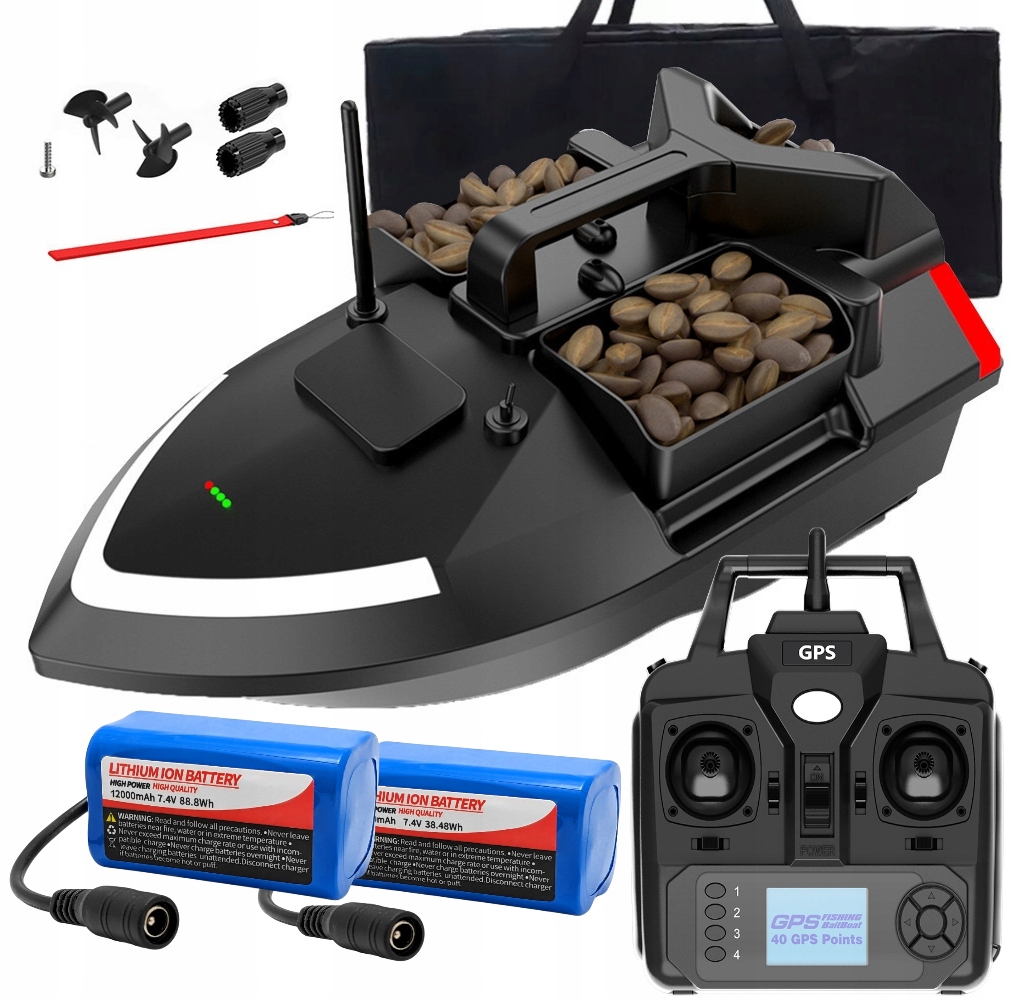 Łódka Zanętowa V020 Gps Auto Powrót 2X 12000MAH