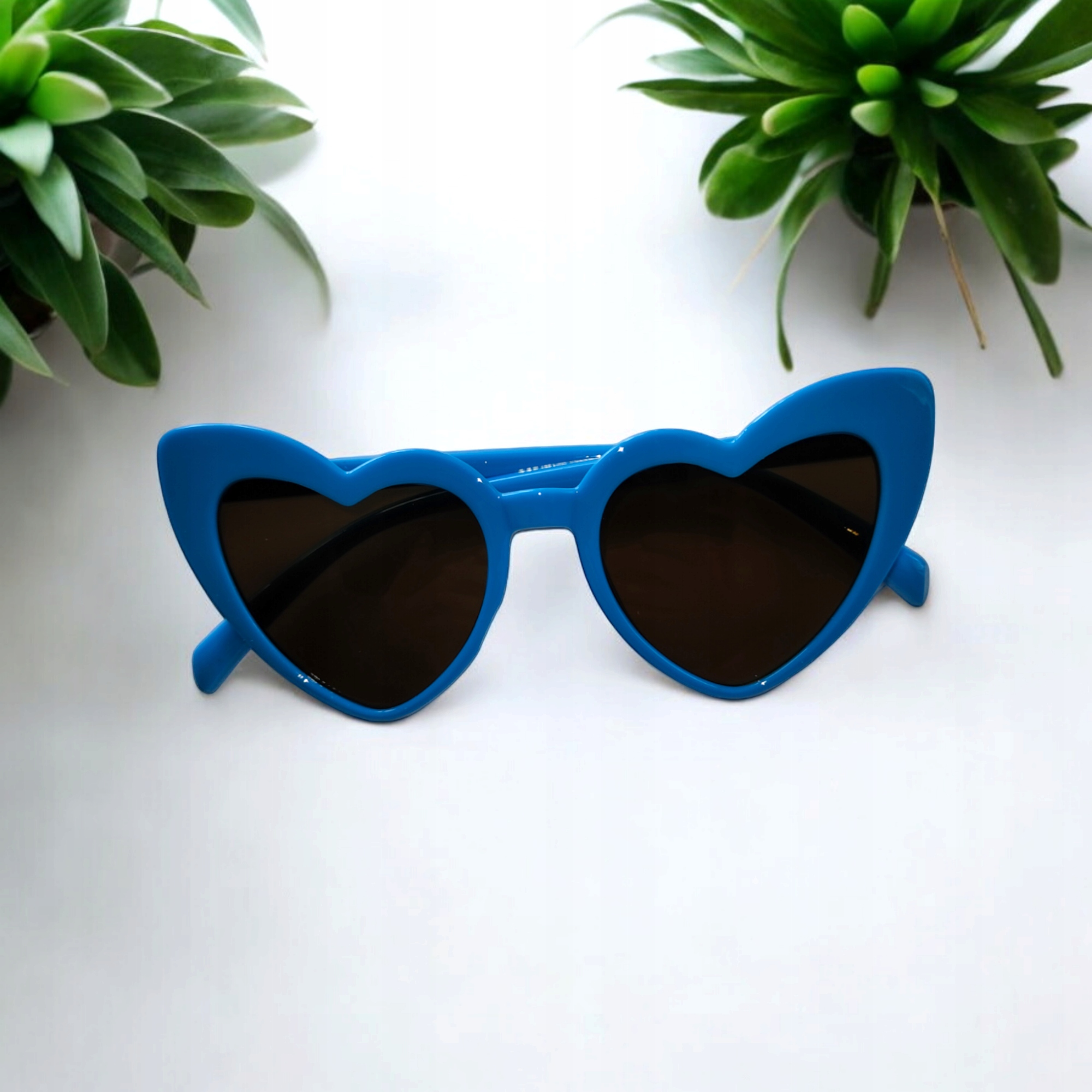 Okulary przeciwsłoneczne dziewczęce - Serca UV400 Błękitne