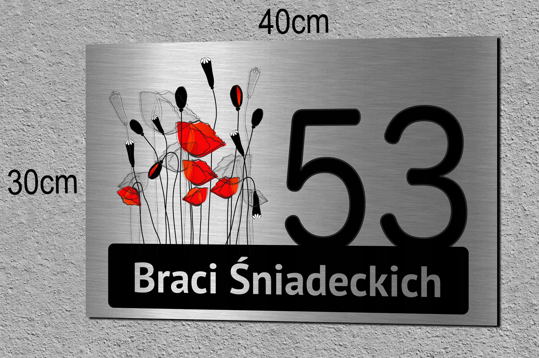 Tabliczka numer domu dibond czesany tablica 30x20 Marka inna