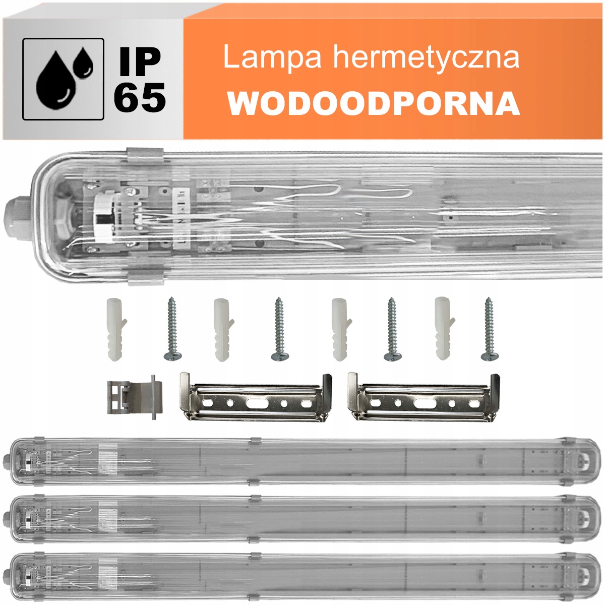 3x Hermetické svítidlo pro Led zářivky 1x120 cm