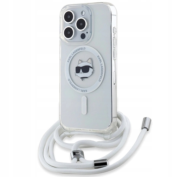Pouzdro Karl Lagerfeld IML Choupette Head & Cord MagSafe pro iPhone 15 Pro pr
