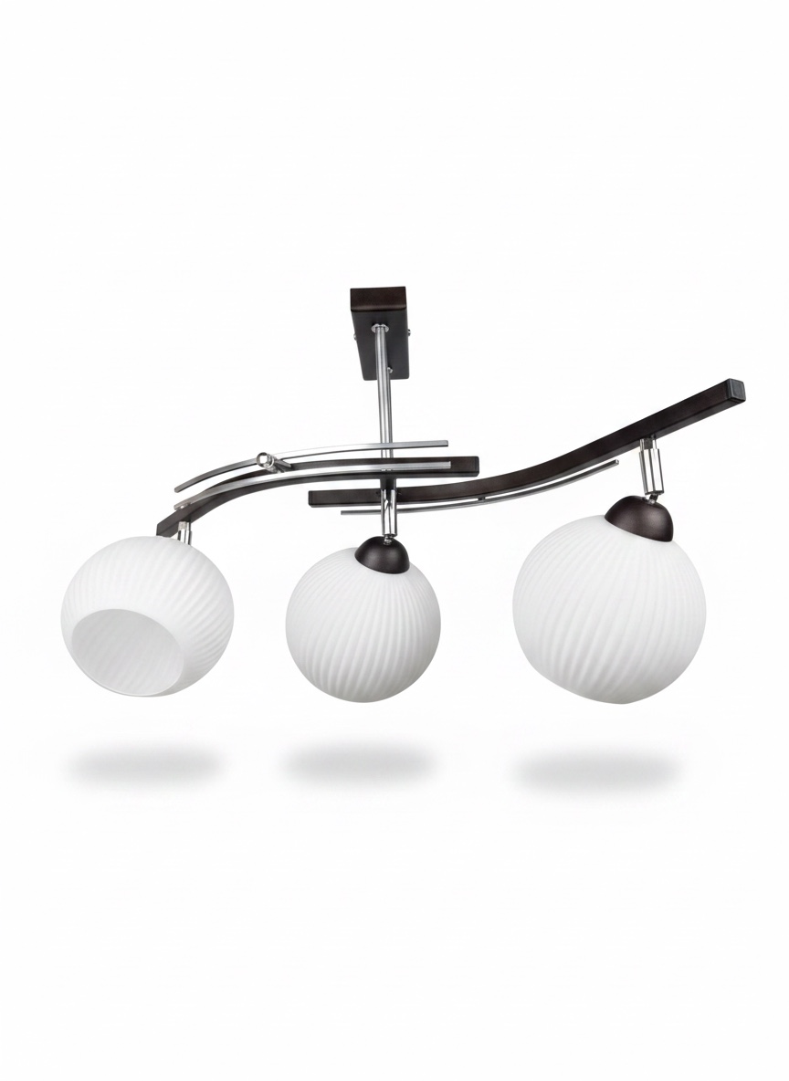 Stropná Lampa Luster Fiona 3 Bronz 3x E27 Euro-lamp Rebrovaná Klobúková Biela