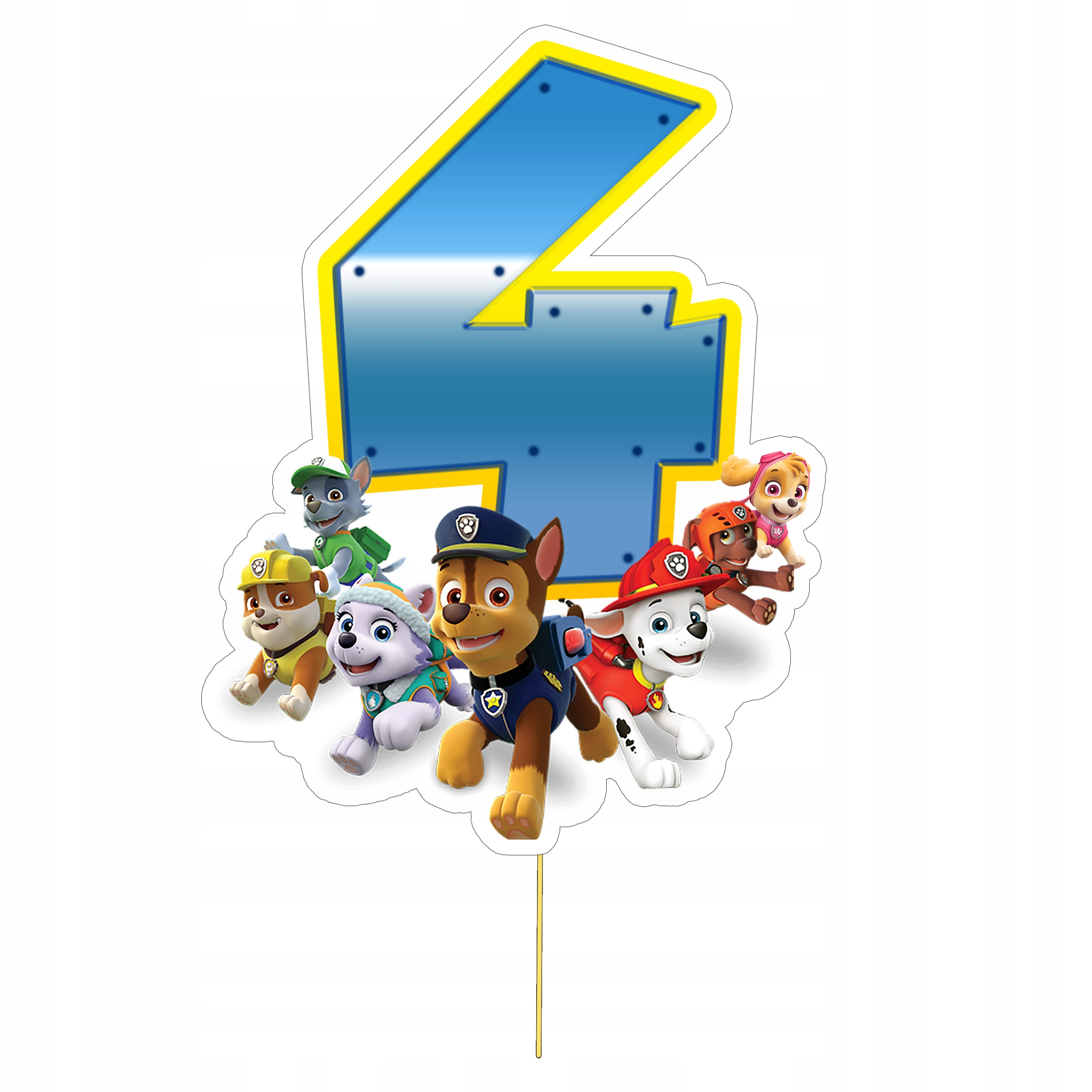 

Topper Dekoracja na tort Psi Patrol z cyfrą 4