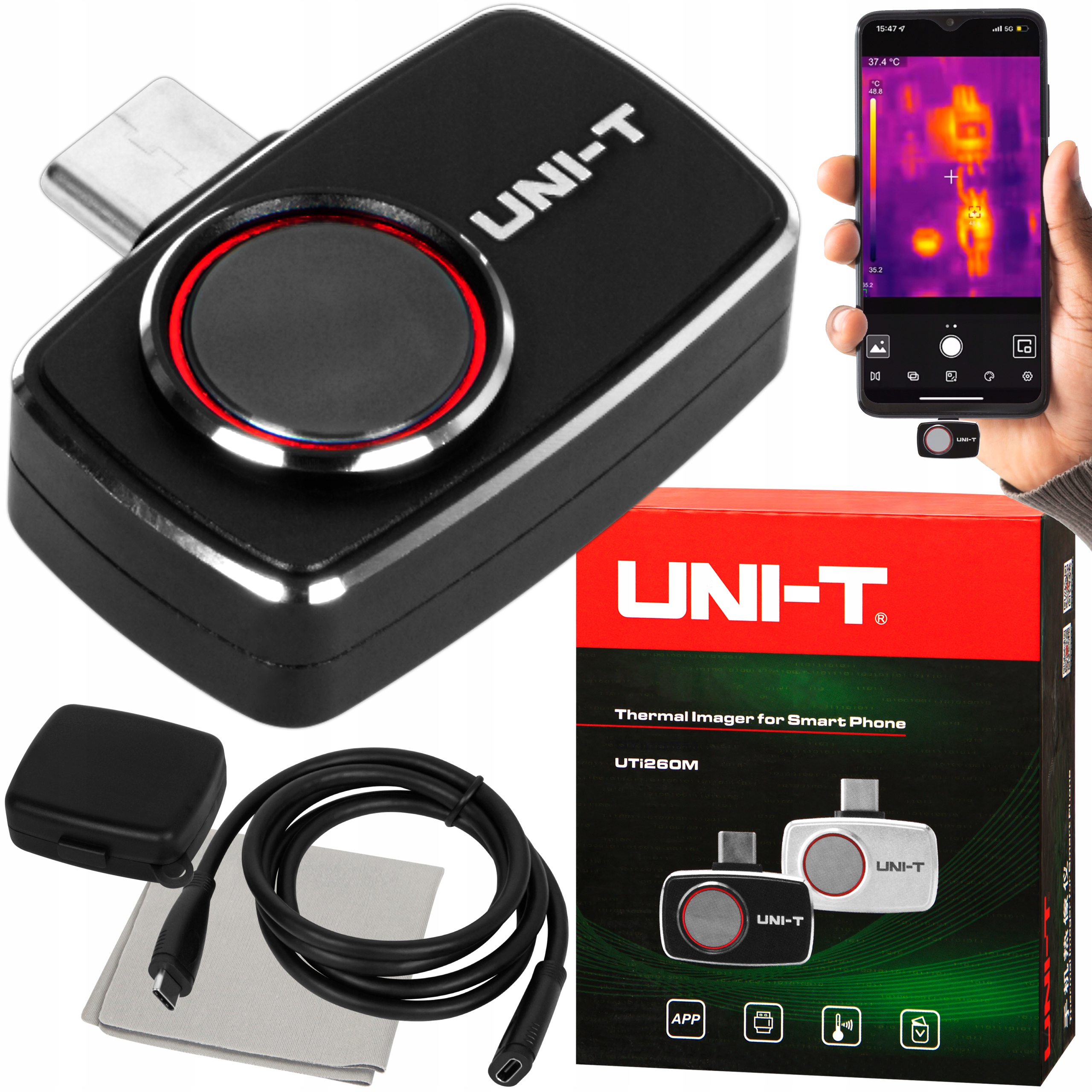 Mini Termokamera Pro Chytrý Telefon Android Usb-c Uni-t UTI260 M