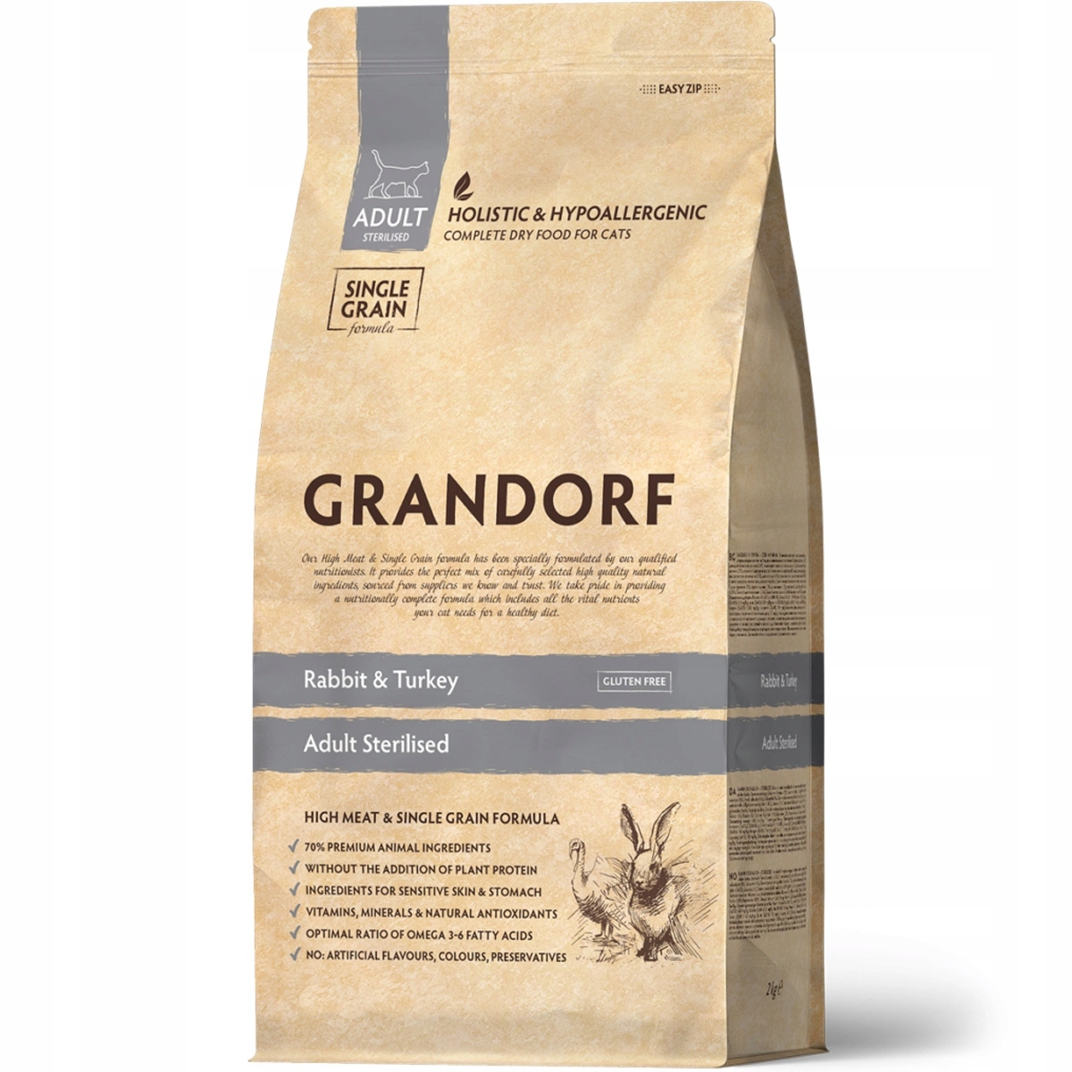 Grandorf Cat Rabbit&Turkey Sterilised 2kg