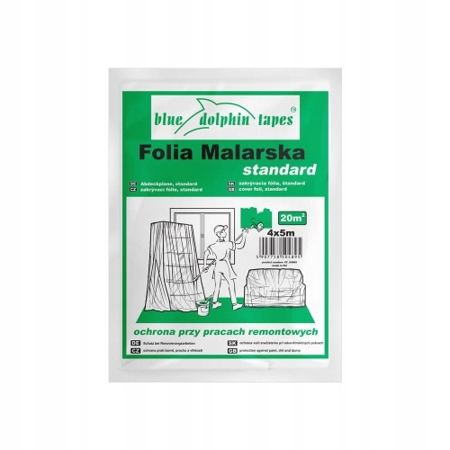 BlueDolphin Folia malarska standard zielona 4x5 20m2