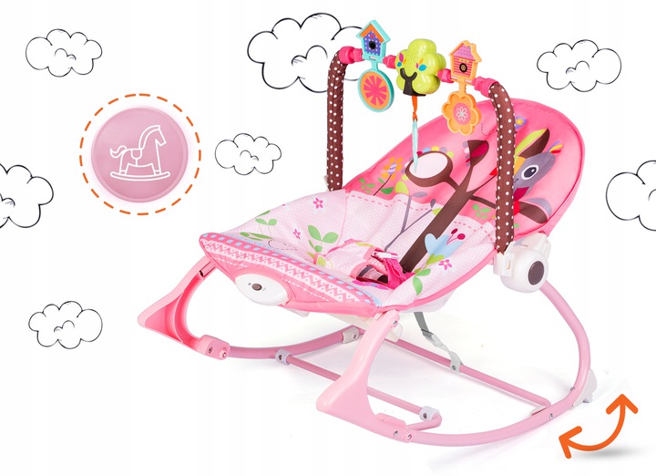 LEŻACZEK dla DZIECKA 0+ BUJACZEK WIBRACJE MUZYKA Długość 66 cm